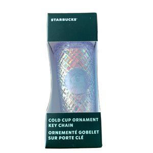 Starbucks Winter 2022 White Jewel Ornament Keychain Cold Cup Ornament New